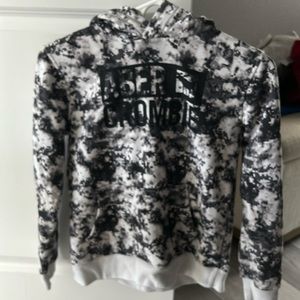 Abercrombie Teen Hoodie Sweatshirt Size 11/12 Black White Camo